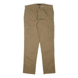 PEACOCKS Mens Slim Beige Cargo Trousers W32 L30 Cotton Blend Zip Pocket Casual