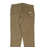 PEACOCKS Mens Slim Beige Cargo Trousers W32 L30 Cotton Blend Zip Pocket Casual