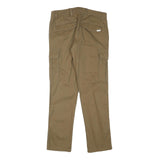 PEACOCKS Mens Slim Beige Cargo Trousers W32 L30 Cotton Blend Zip Pocket Casual