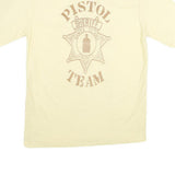 YOUR ADVANTAGE Mens Cream Cotton Blend Polo Shirt M Pistol Team Print