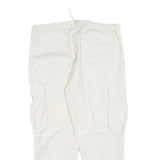 ZARA Mens Cotton Blend White Regular Cargo Trousers W36 L28 Zip Pockets