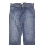 HIS Mens Blue Regular Fit Straight Leg Denim Jeans W36 L34 Button Closure