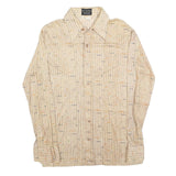 JON NORMAN Mens Beige Polyester Blend Patterned Shirt M Casual Lightweight