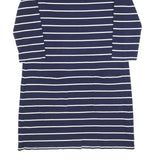 MOUNTAIN WAREHOUSE Womens Navy & White Striped Day Cotton Blend Dress UK 12