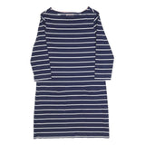 MOUNTAIN WAREHOUSE Womens Navy & White Striped Day Cotton Blend Dress UK 12