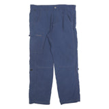 SCHOFFEL Mens Blue Polyester Blend Regular Straight Trousers W36 L32 Outdoor