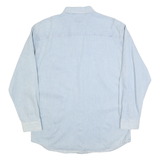 ALL SPORT Mens Light Blue Denim Shirt M Casual Cotton Blend Button Down
