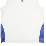 NIKE Mens White & Blue Sleeveless V-Neck Polyester Sports T-Shirt M