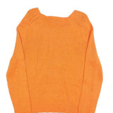 POLO RALPH LAUREN Girls Orange Plain Jumper Cotton Crew Neck Basic Knit L