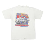 HANES Mens White Cotton Blend Graphic T-Shirt M Short Sleeve Crew Neck Sand