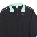 CHAMPION Womens Black & Mint Green 1/4 Zip Sweatshirt S Cotton Blend Casual