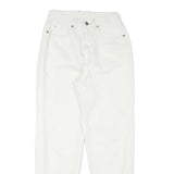 TEDDYS Womens Jeans White Relaxed Straight Cotton Blend W24 L28 Casual Wear