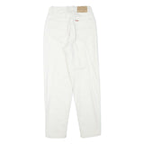 TEDDYS Womens Jeans White Relaxed Straight Cotton Blend W24 L28 Casual Wear