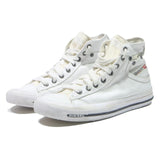 DIESEL Womens High Top Trainers White Canvas UK 5.5 Casual Lace-Up Footwear