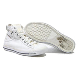 DIESEL Womens High Top Trainers White Canvas UK 5.5 Casual Lace-Up Footwear