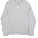 ADIDAS Womens Grey Hoodie UK 18 Cotton Blend Pullover Casual Hooded Sweatshirt