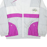 EQUIPE Womens Grey & Purple Zip Jacket L Polyester Blend Lightweight
