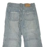 BOY & GIRL Mens Light Blue Regular Wide-Leg Denim Jeans W36 L26 Cotton Blend Zip