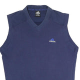 ADIDAS Mens Blue Plain V-Neck Basic Knit M Sleeveless Cotton Blend Jumper Vest
