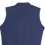 ADIDAS Mens Blue Plain V-Neck Basic Knit M Sleeveless Cotton Blend Jumper Vest