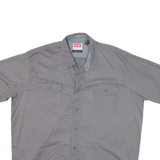 WRANGLER Mens Grey Cotton Blend Short Sleeve Shirt 2XL Casual Button Front
