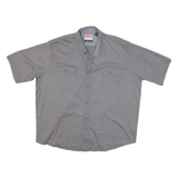 WRANGLER Mens Grey Cotton Blend Short Sleeve Shirt 2XL Casual Button Front