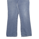 DICKIES Womens Regular Fit Flared Denim Light Wash Cotton Blend Jeans W32 L27
