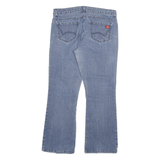 DICKIES Womens Regular Fit Flared Denim Light Wash Cotton Blend Jeans W32 L27