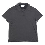 CALVIN KLEIN Mens Black & Grey Striped Short Sleeve Polo Shirt XL Classic Fit