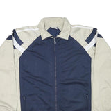 ANDREA Mens Navy & Beige Zip Up Polyester Blend Jacket XL Sports Casual Retro