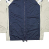 ANDREA Mens Navy & Beige Zip Up Polyester Blend Jacket XL Sports Casual Retro