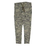 FSBN Mens Cotton Blend Slim Drawstring Cargo Trousers W32 L28 Camouflage
