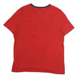 TOMMY HILFIGER Mens Red & Navy Blue Graphic T-Shirt M Short Sleeve Crew Neck