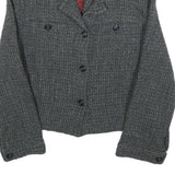 NEW EXPRESSIONS Womens Grey Button Jacket S Woven Formal Classic