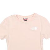 THE NORTH FACE Womens Pink Crop T-Shirt S Short Sleeve Crew Neck Logo Graphic