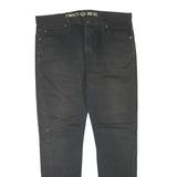 DICKIES Mens Black Regular Fit Straight Denim Jeans W38 L30 Zip Cotton Blend