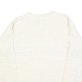 FUNCTIONALS Womens White Plain Jumper Crew Neck Basic Knit M Acrylic Warm
