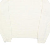 FUNCTIONALS Womens White Plain Jumper Crew Neck Basic Knit M Acrylic Warm