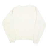 FUNCTIONALS Womens White Plain Jumper Crew Neck Basic Knit M Acrylic Warm