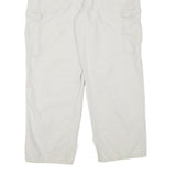 DICKIES Mens Cotton Blend White Relaxed Cargo Trousers W35 L29 Workwear Zip