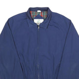 PACIFIC TRAIL Mens Blue Cotton Blend Bomber Jacket L Plain Zip Casual