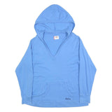 DICKIES Womens Blue Hoodie XL V Neck Kangaroo Pocket Cotton Blend