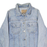 Womens Blue Denim Jacket M Cotton Button Front Classic Outerwear Casual