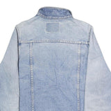 Womens Blue Denim Jacket M Cotton Button Front Classic Outerwear Casual