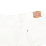 LEVI'S Womens White Denim Cut-Off Shorts M W32 Casual Cotton Button Fly Frayed