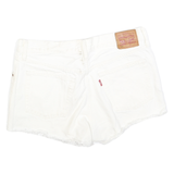LEVI'S Womens White Denim Cut-Off Shorts M W32 Casual Cotton Button Fly Frayed