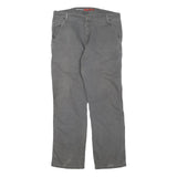 DICKIES Mens Cotton Blend Grey Regular Straight Trousers W36 L30 Workwear Zip