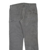 DICKIES Mens Cotton Blend Grey Regular Straight Trousers W36 L30 Workwear Zip