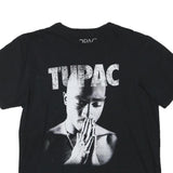 2PAC Mens Black Graphic T-Shirt L Short Sleeve Crew Neck Classic Cotton Blend