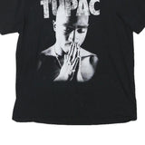 2PAC Mens Black Graphic T-Shirt L Short Sleeve Crew Neck Classic Cotton Blend
